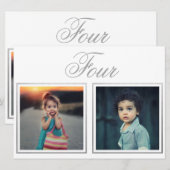 Invitation Âge du marié Élégant Classe Table numéro Argent (Devant / Derrière)