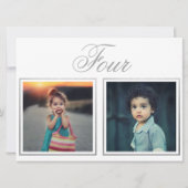 Invitation Âge du marié Élégant Classe Table numéro Argent (Dos)