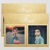 Invitation Âge du marié Élégant Classe Table numéro Or (Devant / Derrière)