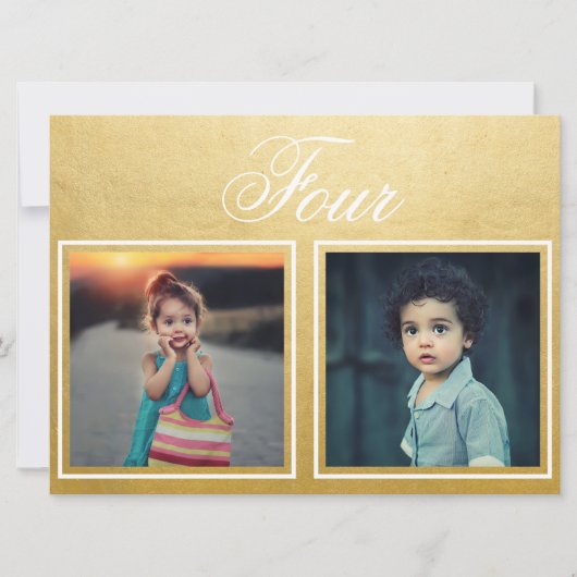 Invitation Âge du marié Élégant Classe Table numéro Or (Devant)