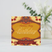 Invitation Âge fabuleux dentelle tribale Floral Anniversaire (Debout devant)