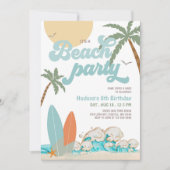 Invitation AGE Garçon Surfing Beach Party Anniversaire (Devant)