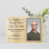 Invitation Âgé jusqu'à la perfection Anniversaire Hommes Phot (Debout devant)