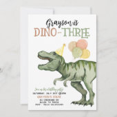 Invitation AGE modifiable T-Rex Dinosaures Anniversaire Amusa (Devant)