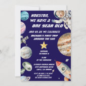 Invitation Âge personnalisé Anniversaire de l'astronaute spat (Devant)