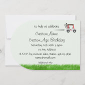 Invitation Âge Personnalisé Anniversaire Pour Golf Lover Golf (Dos)