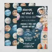 Invitation Âge personnalisé Astronaute spatiale Anniversaire  (Devant / Derrière)