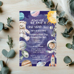 Invitation Âge personnalisé Astronaute spatiale Anniversaire