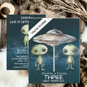 Invitation Âge personnalisé Espace extra-atmosphérique Alien