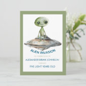 Invitation Âge personnalisé Invasion Alien Espace extra-atmos (Debout devant)
