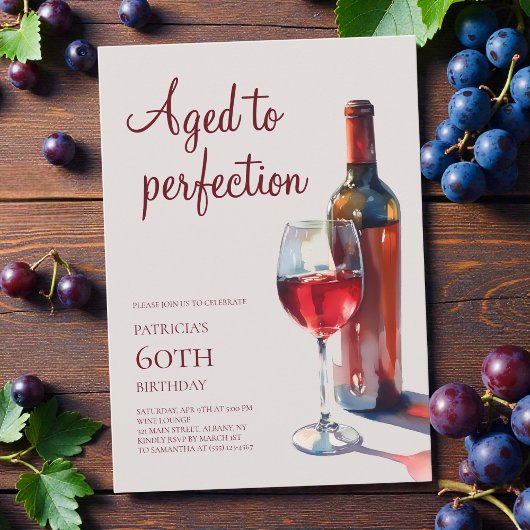 Invitation Aged to Perfection Elegant 60th Birthday Party