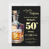 Invitation Aged to Perfection Men 50th Whiskey Birthday  (Devant)