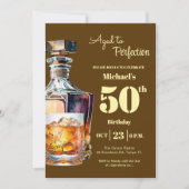 Invitation Aged to Perfection Men 50th Whiskey Birthday  (Devant)