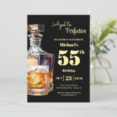 Invitation Aged to Perfection Men 55th Whiskey Birthday  (Debout devant)