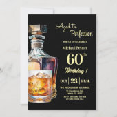 Invitation Aged to Perfection Men 60th Whiskey Birthday (Devant)