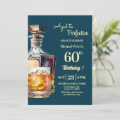 Invitation Aged to Perfection Men 60th Whiskey Birthday  (Debout devant)