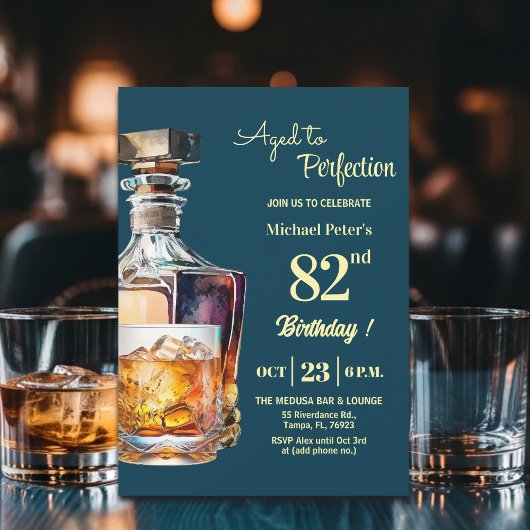 Invitation Aged to Perfection Men 82nd Whiskey Birthday 