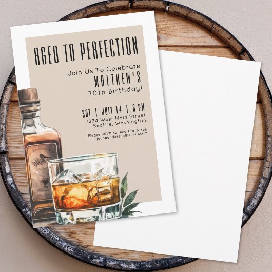 Invitation Aged To Perfection Men's 70th Birthday Party