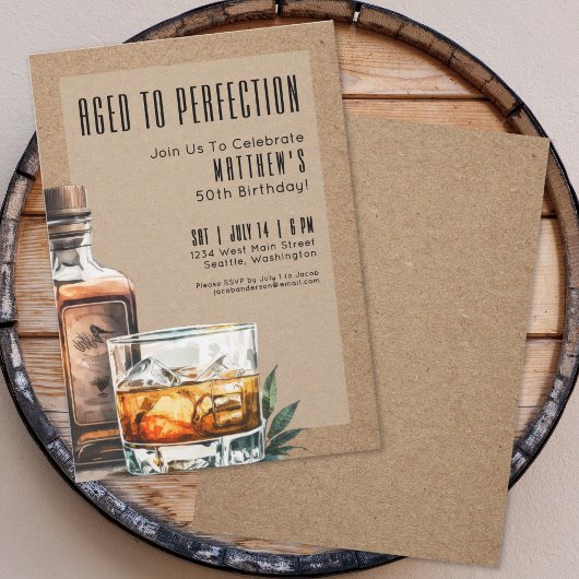Invitation Aged To Perfection Men's Birthday Party