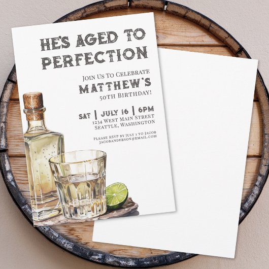 Invitation Aged To Perfection Men's Birthday Party