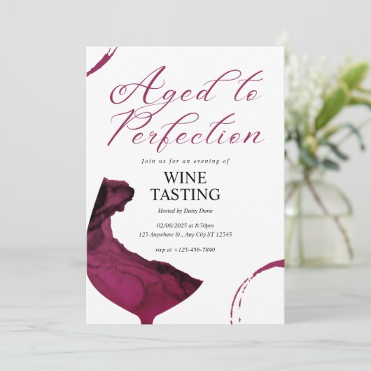 Invitation Aged To Perfection Wine Tasting Invite (Debout devant)