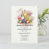 Invitation Aged to Perfection Wine Themed 40th Birthday Party (Debout devant)