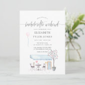 Invitation Agenda de week-end de bachelorette à l'aquarelle d (Debout devant)