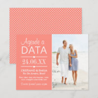 Agende a Data Foto Cartão | Cores Rosa e Branco