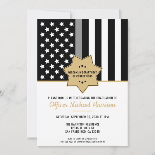 Invitation Agent correctionnel Partie de graduation de la lig (Devant)