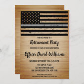 Invitation Agent de correction Retraite ligne grise mince Inv (Devant / Derrière)