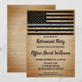 Invitation Agent de correction Retraite ligne mince grise Inv (Devant / Derrière)