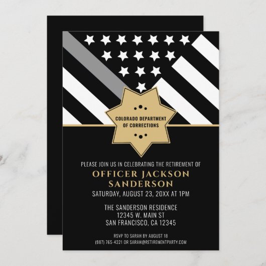 Invitation Agent de correction Retraite Parti Silver Line (Devant / Derrière)