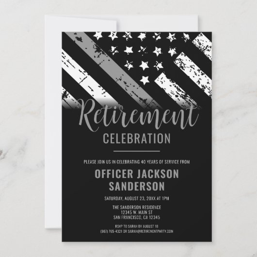 Invitation Agent de correction Retraite Parti Silver Line (Devant)