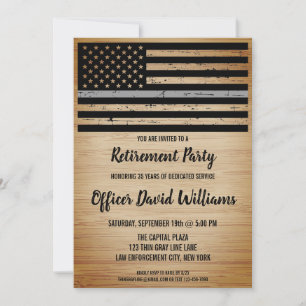 Invitation Agent de Correction Retraite Thin Gray Line Inv