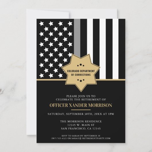 Invitation Agent de correction Silver Line Retraite Party (Devant)