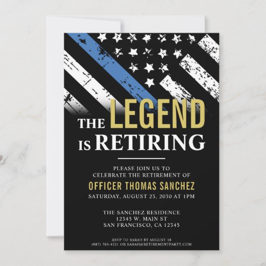 Invitation Agent de l'application de la loi du Parti de la re (Devant)