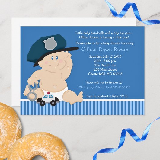Invitation Agent de police Grossesse bébé douche Baby Cop