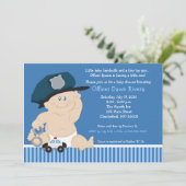 Invitation Agent de police Grossesse bébé douche Baby Cop (Debout devant)