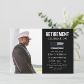 Invitation Agent de police Retraite de la Ligne Bleue Mince (Debout devant)