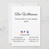 Invitation Agent de signature de prêt public notaire ajouter (Dos)