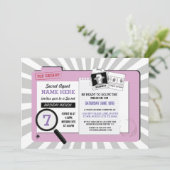 Invitation Agent secret Anniversaire PinkInspecteur Invitatio (Debout devant)