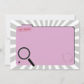 Invitation Agent secret Anniversaire PinkInspecteur Invitatio (Dos)