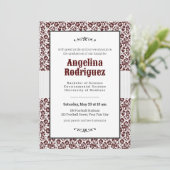 Invitation Aggie Maroon Floral Damask Photo Graduation (Debout devant)