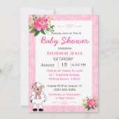 Invitation Agneau bébé fille mignonne (Devant)