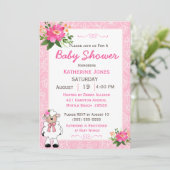 Invitation Agneau bébé fille mignonne (Debout devant)