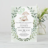 Invitation Agneau de verdure 1er anniversaire Baby Sheep Part (Debout devant)