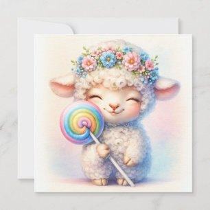 Invitation Agneau Mignon avec Sucette - Nurserie Fantaisiste