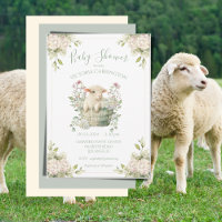 Agneau mignon dans un panier Baby shower floral