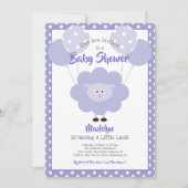 Invitation Agneau pourpre Baby shower neutre genre moderne mi (Devant)