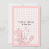Invitation Agneau rose bébé fille douche (Dos)